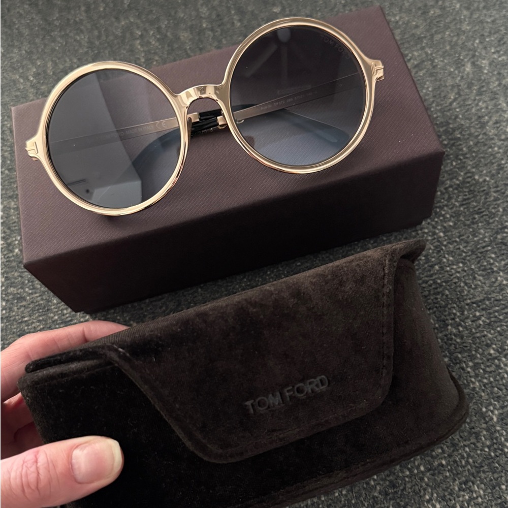 Tom Ford Gold Frame Sunglasses with Black Lenses